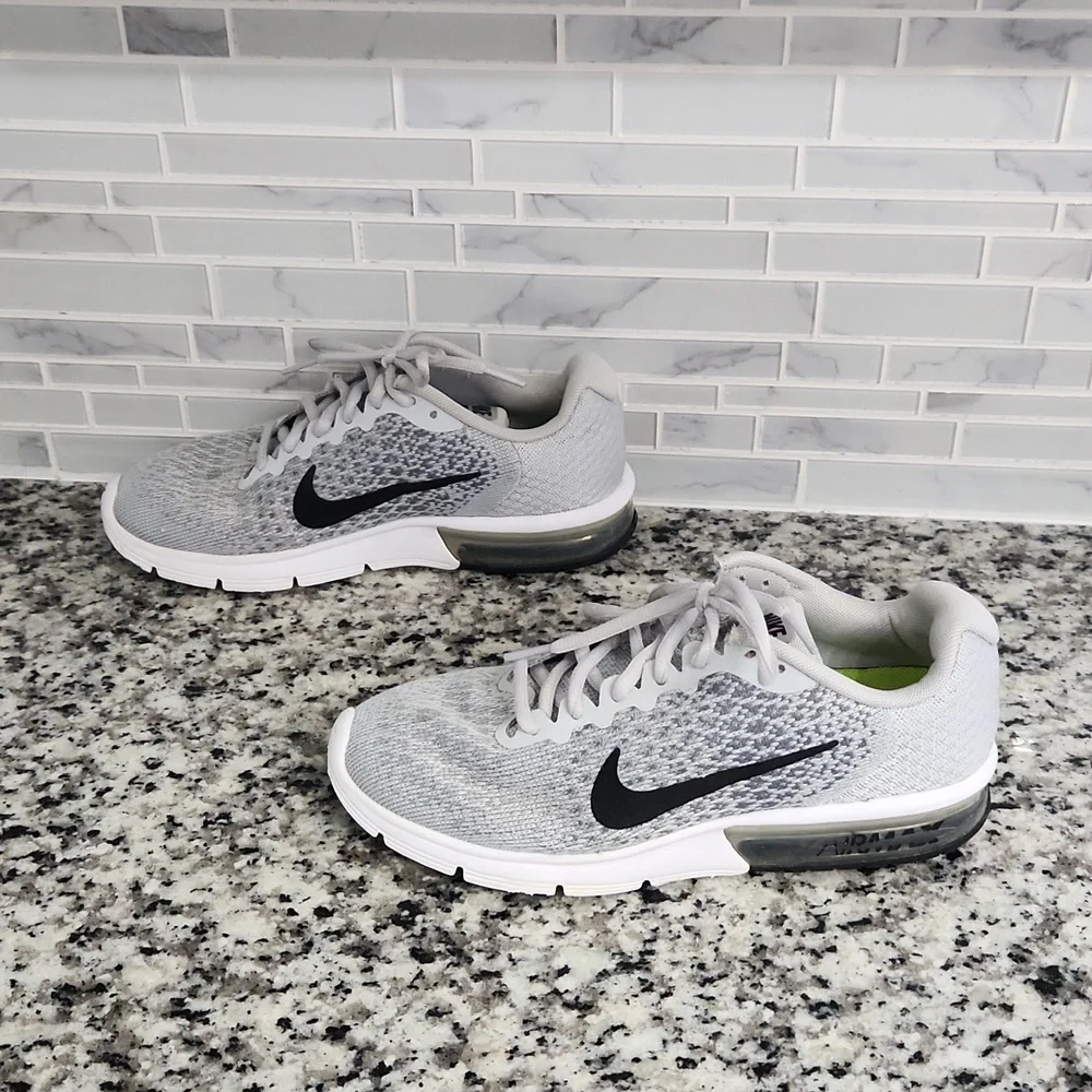 Pure Platinum Gray Nike Air Max Sequent 2 Running Shoes  7.5 sneakers 852465-001 - Picture 5 of 7